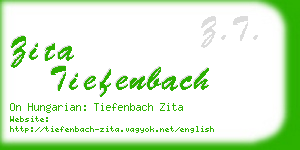 zita tiefenbach business card